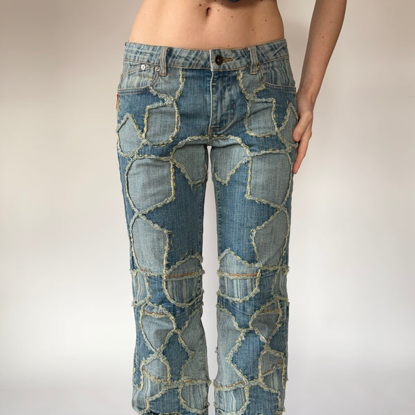 2000s Patchwork Jeans (S/M)