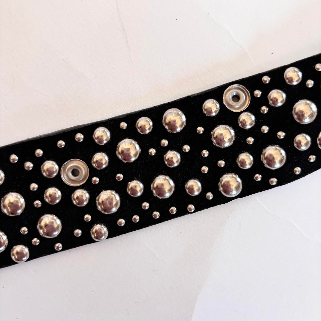 Y2K Suede Studded Rhinestone Belt