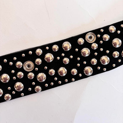 Y2K Suede Studded Rhinestone Belt