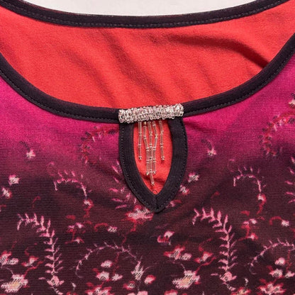 Y2K Beaded Neckline Mesh Top (M/L)