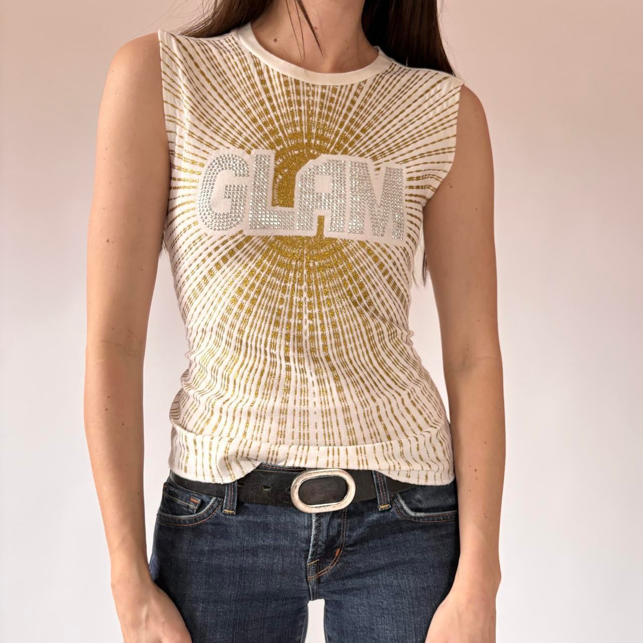 Y2K Glam Studded Top (M)