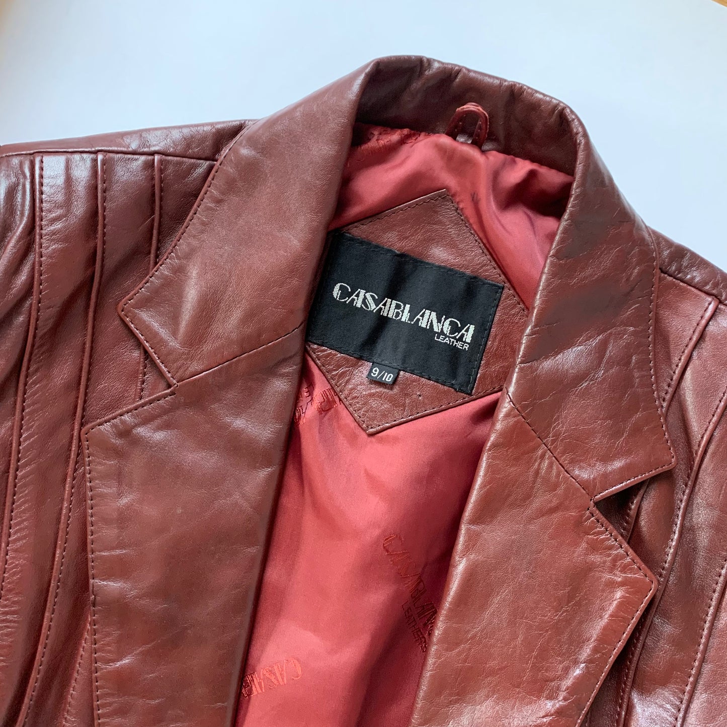 Vintage 1970s Leather Blazer (S)