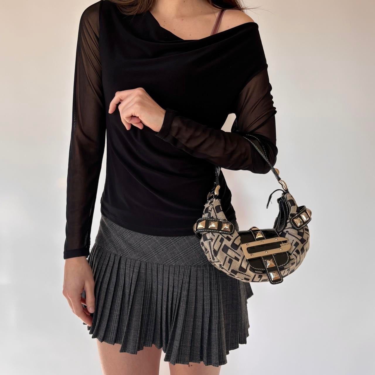 Y2K Guess Monogram Studded Bag