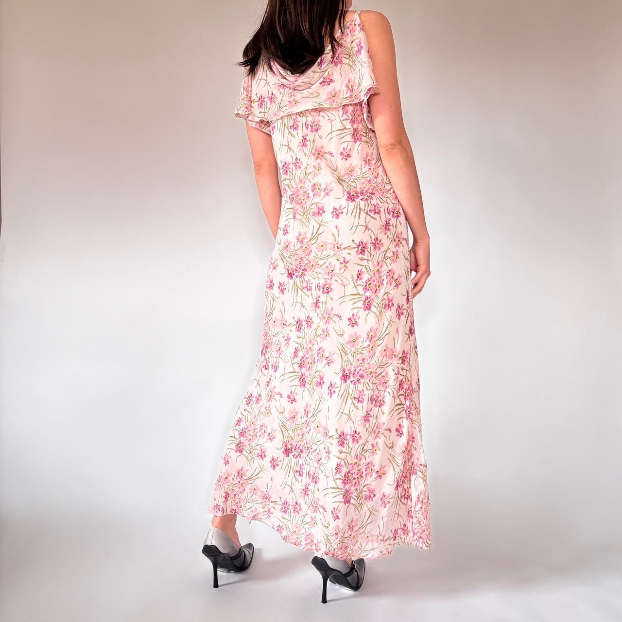 90s Bias Cut Floral Dress (L/XL)