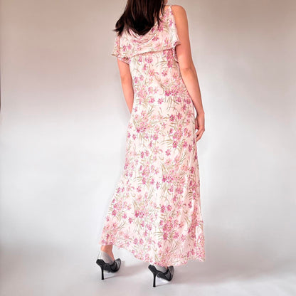 90s Bias Cut Floral Dress (L/XL)