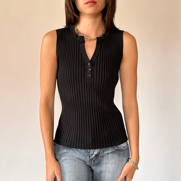 2000s August Silk Ribbed Tank (M)