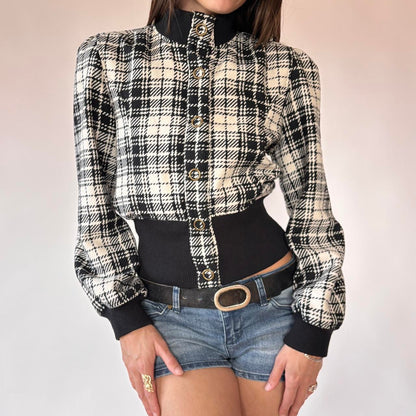 Y2K Houndstooth Jacket (M)