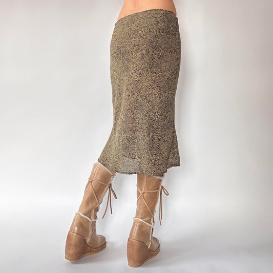 90s Giraffe Print Midi Skirt (XS)