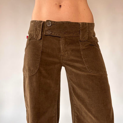 Y2K Low Rise Corduroy Capris (S)