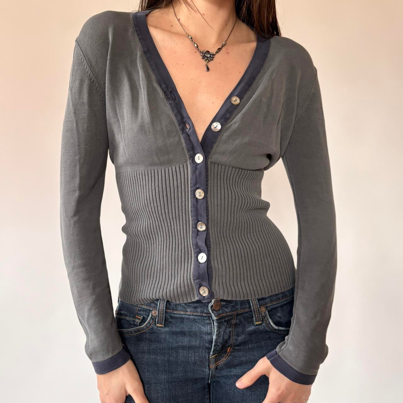 Slate Button Up Cardigan (M)