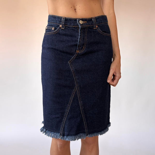 90s Denim Midi Skirt (XS)