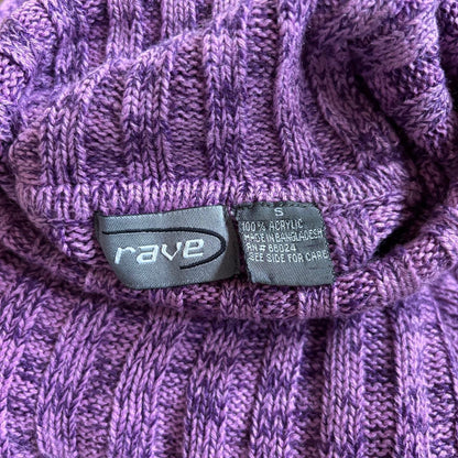 Y2K Rave Purple Turtleneck Sweater (S)