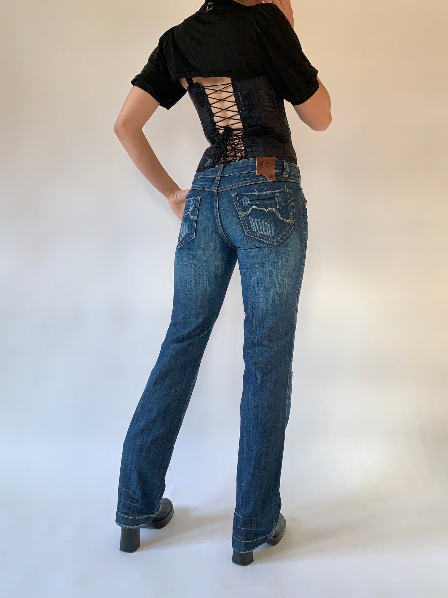 Y2K Distressed Jeans - XS