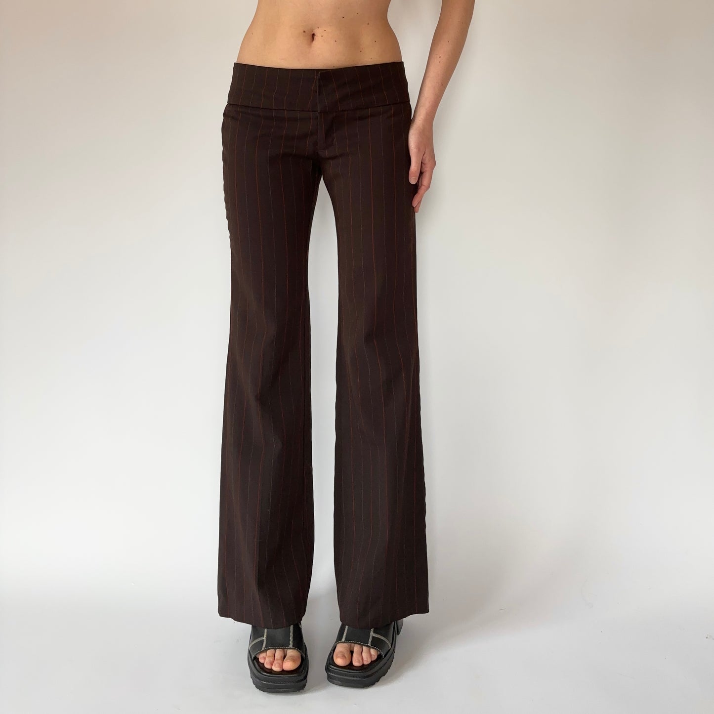 2000s Corpcore Pinstripe Trousers (S)