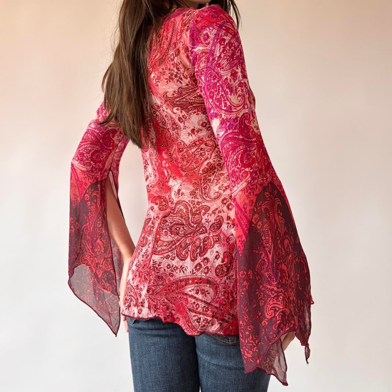 Y2K Bebe Paisley Whimsy Top (S)