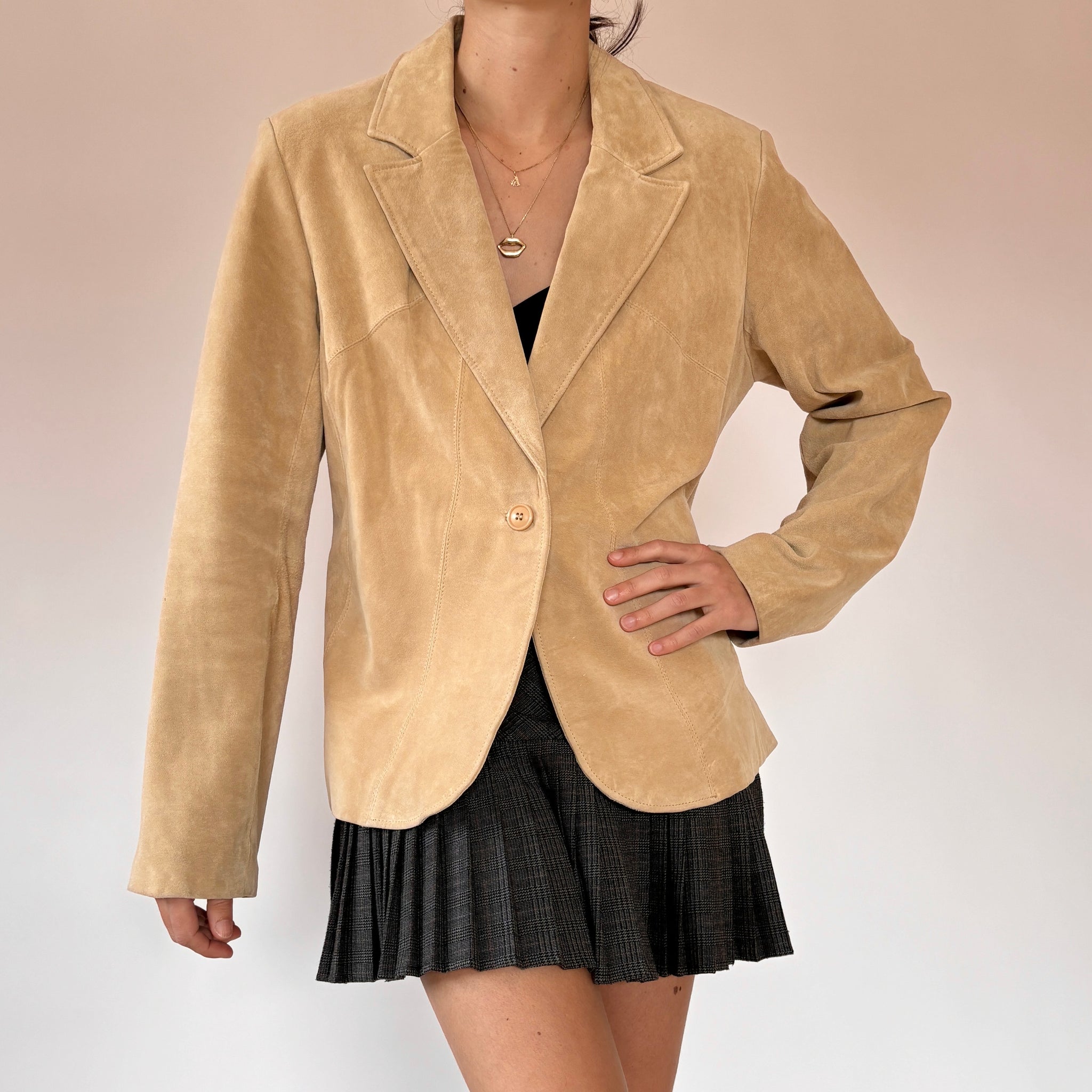 2000s Sand Suede Blazer (M/L)