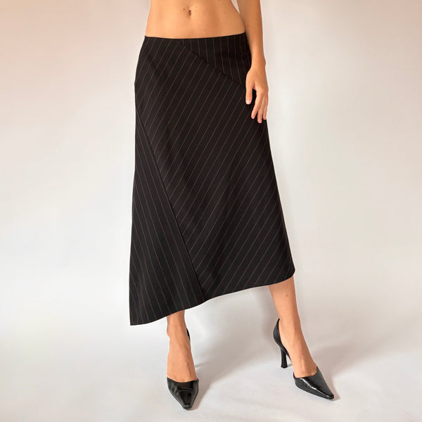 90s Asymmetrical Pinstripe Skirt (M)