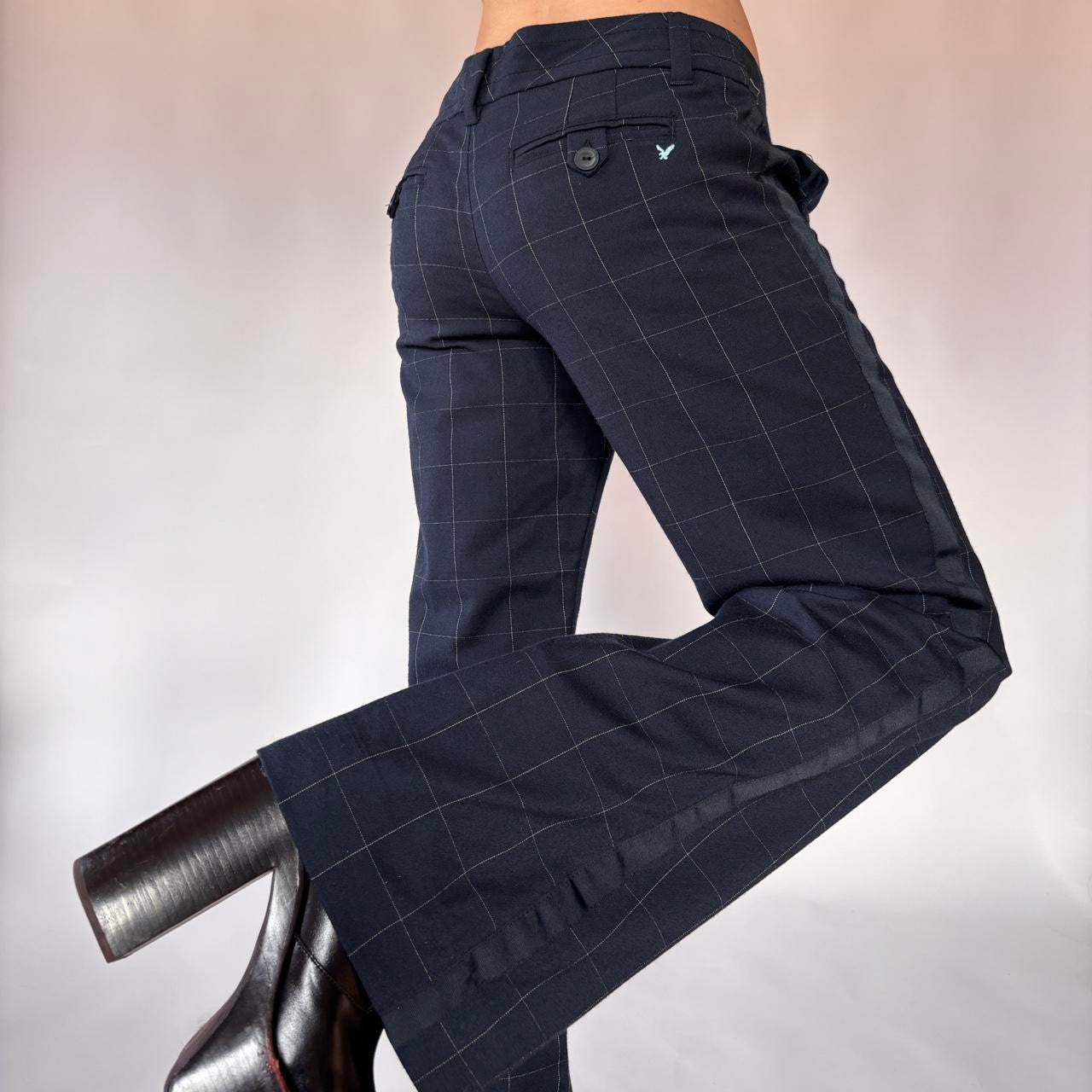 Y2K American Eagle Windowpane Low Rise Trousers (S/M)