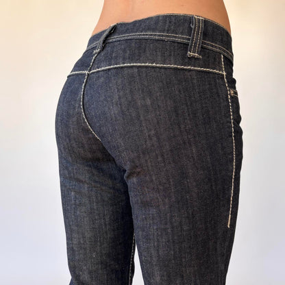 Y2K Dark Wash Denim Capris (XS)