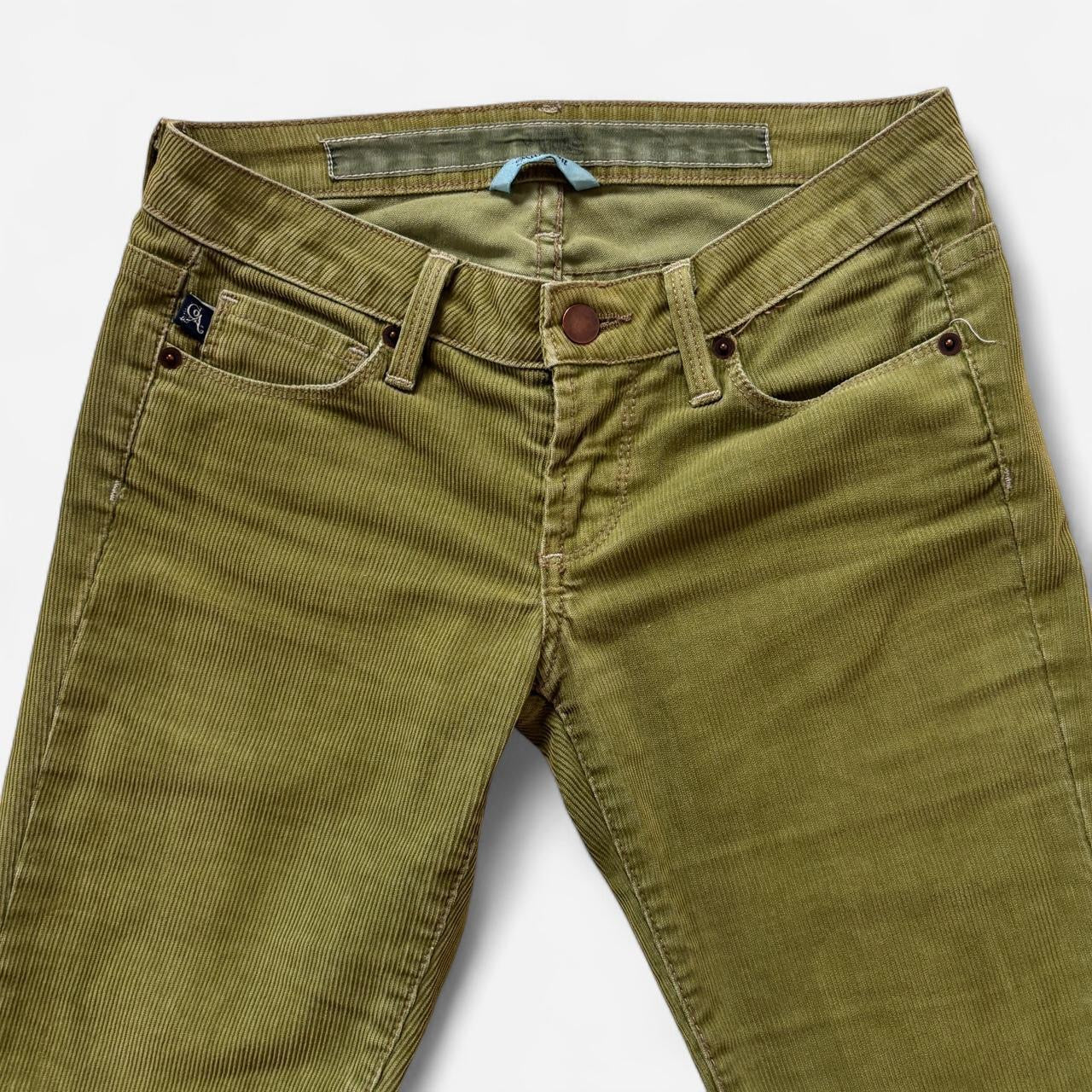 Y2K Low Rise Green Corduroys (XXS/XS)