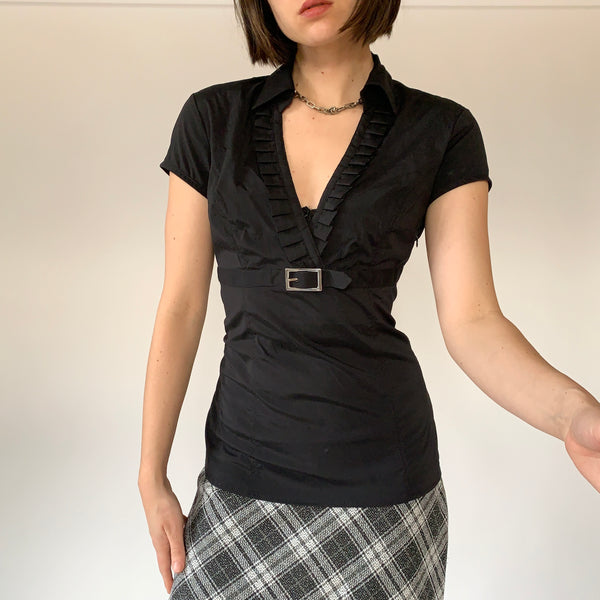 Noir Buckle Blouse (M)