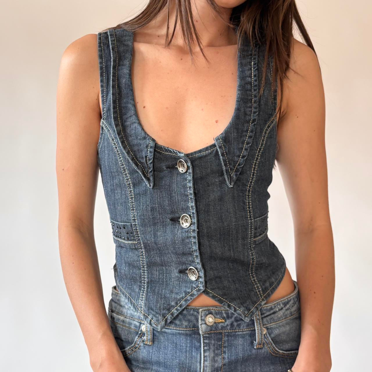 Y2K Denim Vest (S/M)