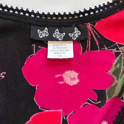 Y2K Floral Mesh Top (1X)