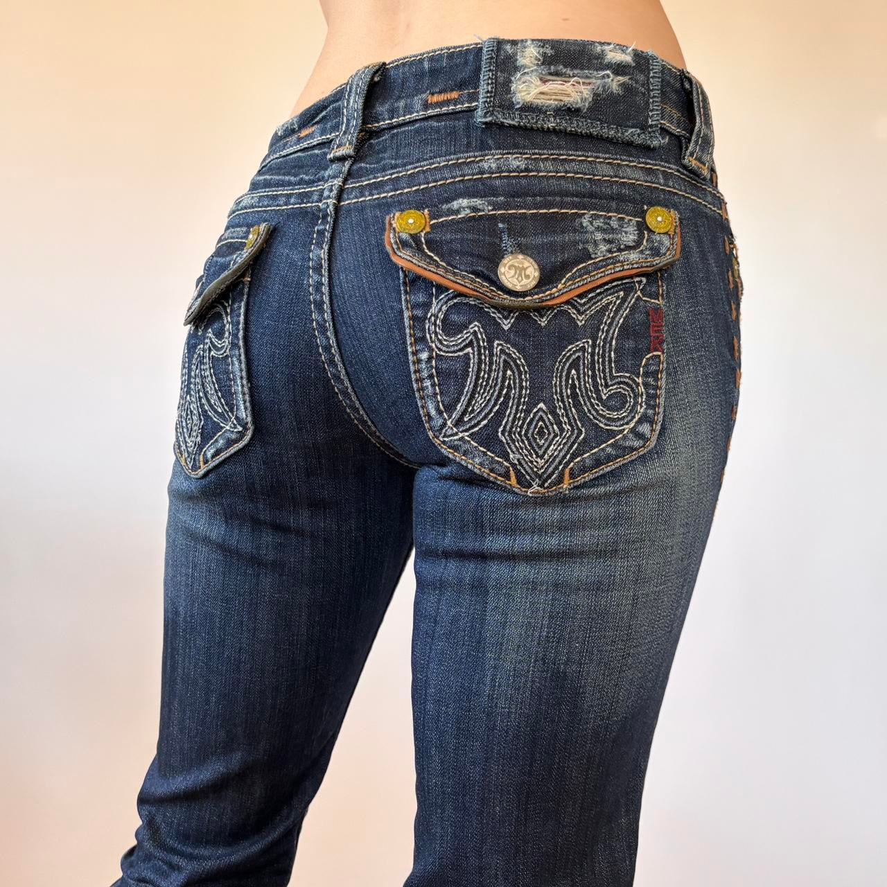 Y2K Distressed Low Rise Jeans (XS)