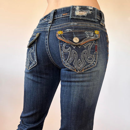 Y2K Distressed Low Rise Jeans (XS)