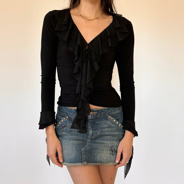 Y2K Noir Whimsy Top (XS)