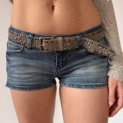 Star Studded Genuine Leather Belt
