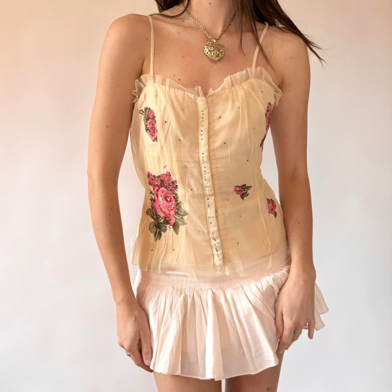 Y2K Charlotte Russe Corset Top (L)