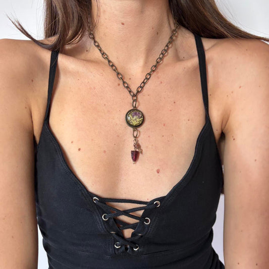 90s Floral Pendant Fairy Necklace