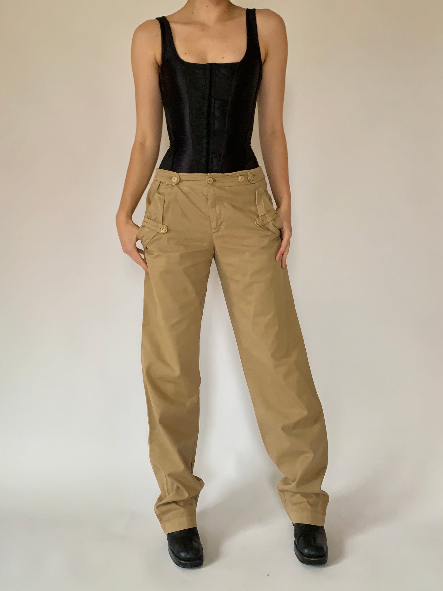 Y2K Khaki Trousers (S)