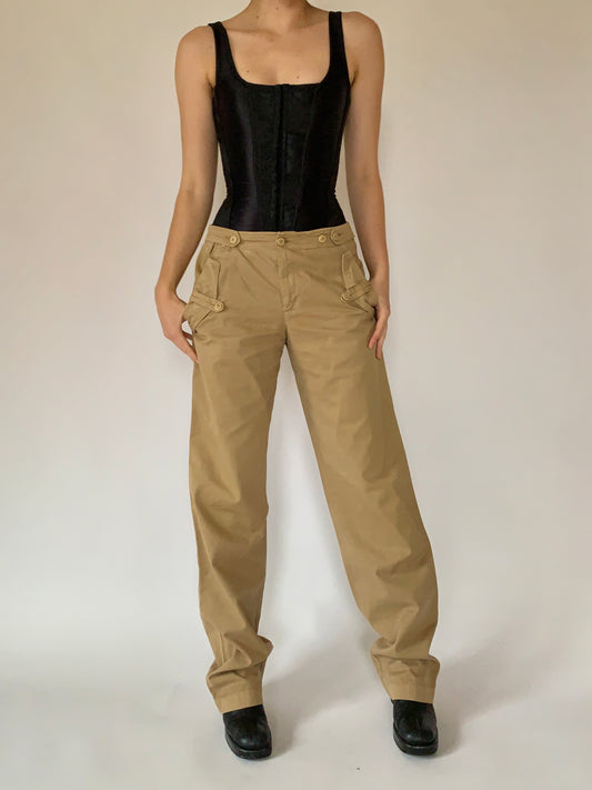 Y2K Khaki Trousers (S)