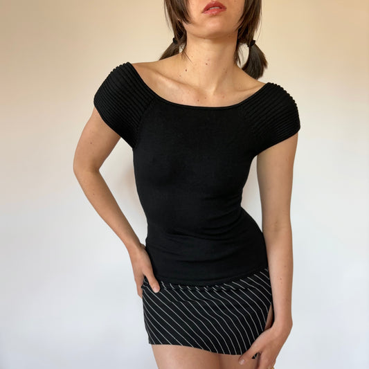 90s Noir Silk Blend Tee (XXS/XS)