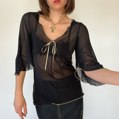 90s Sheer Flowy Top (M)