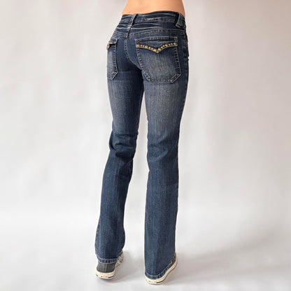 Y2K Low Rise Studded Bootcut Jeans (XXS)