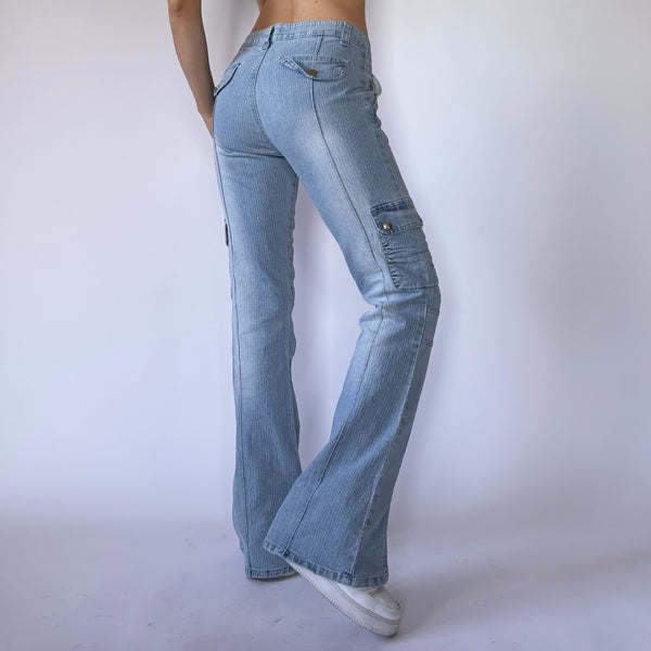 Y2K Cargo Zipper Jeans (S)