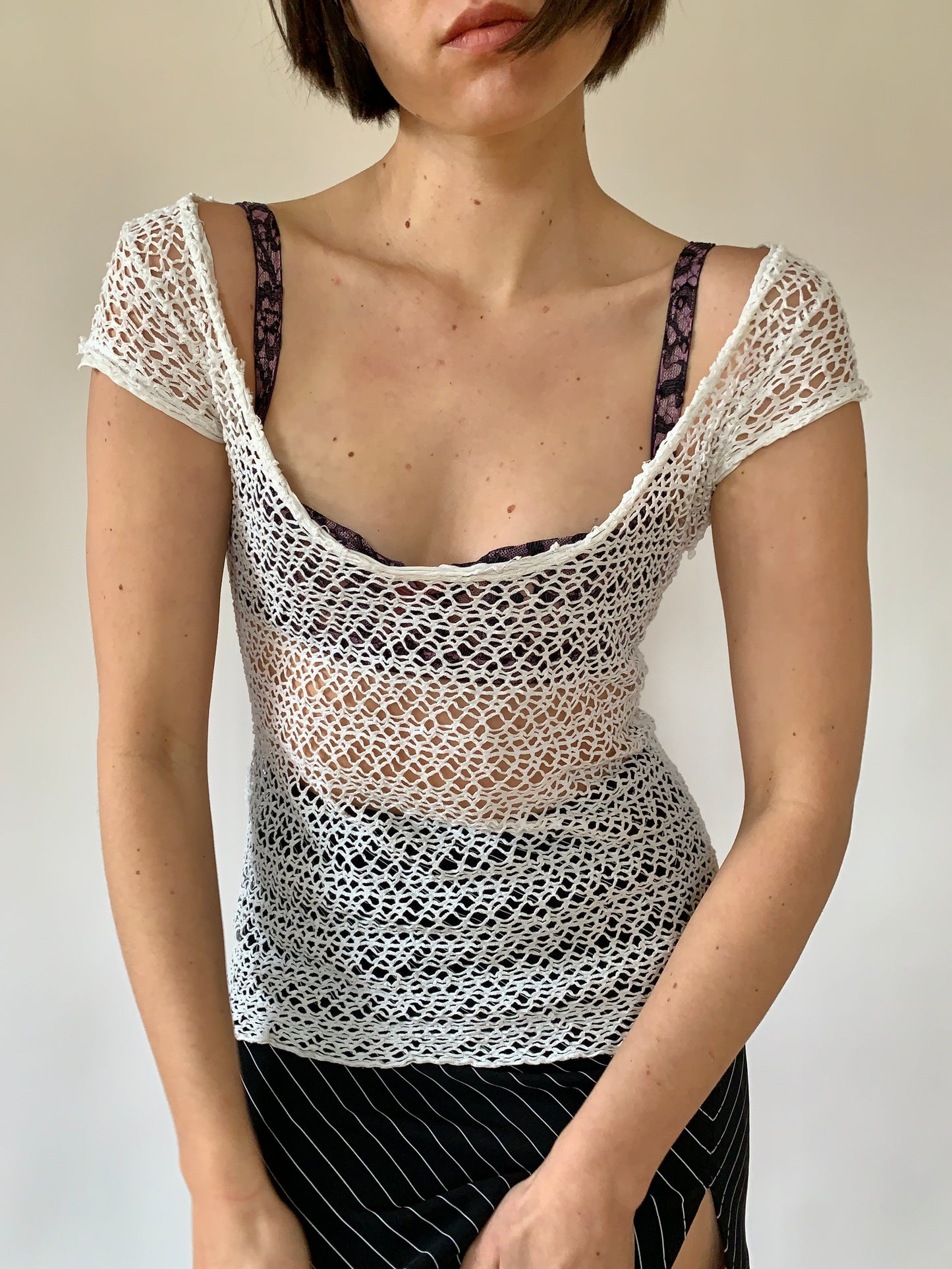 Italian Cotton Net Tee - S/M