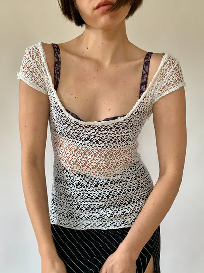 Italian Cotton Net Tee - S/M