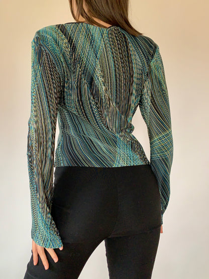 Y2K Geometric Blouse - Medium
