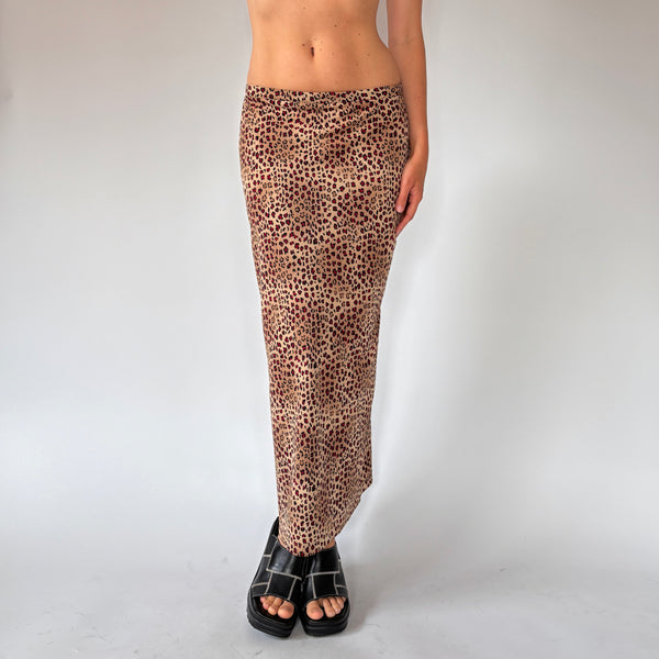 90s Leopard Maxi Skirt (S)