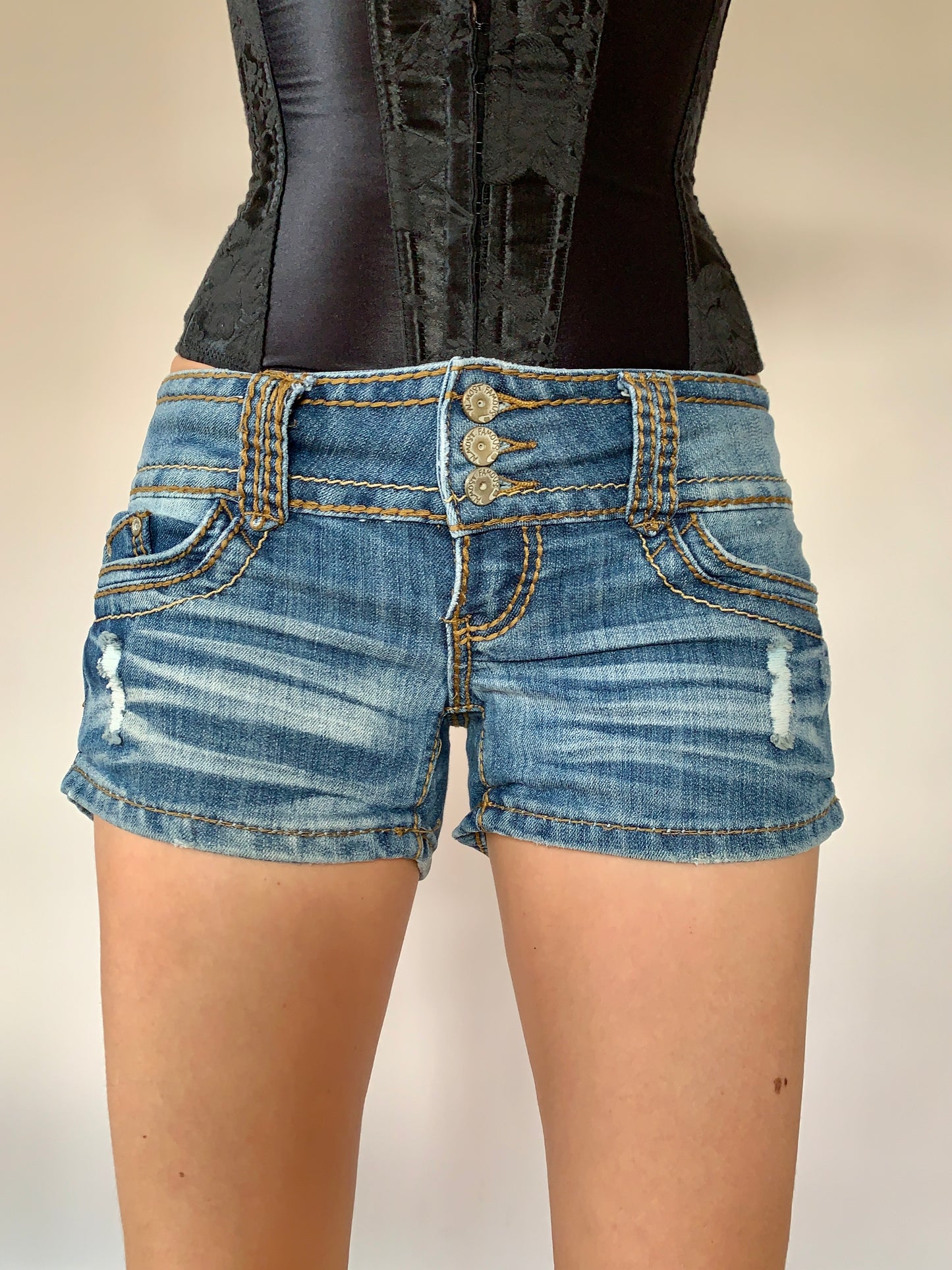 Y2K Low Rise Denim Shorts - Small