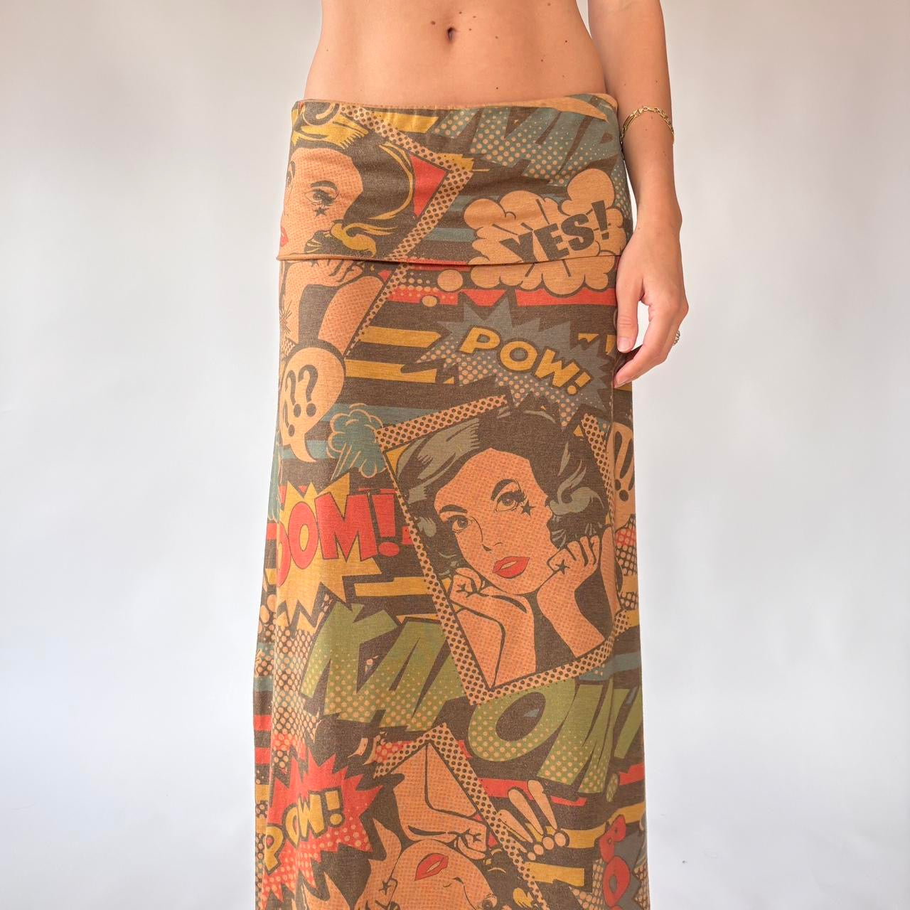 Y2K Graphic Pop Art Maxi Skirt (M/L)