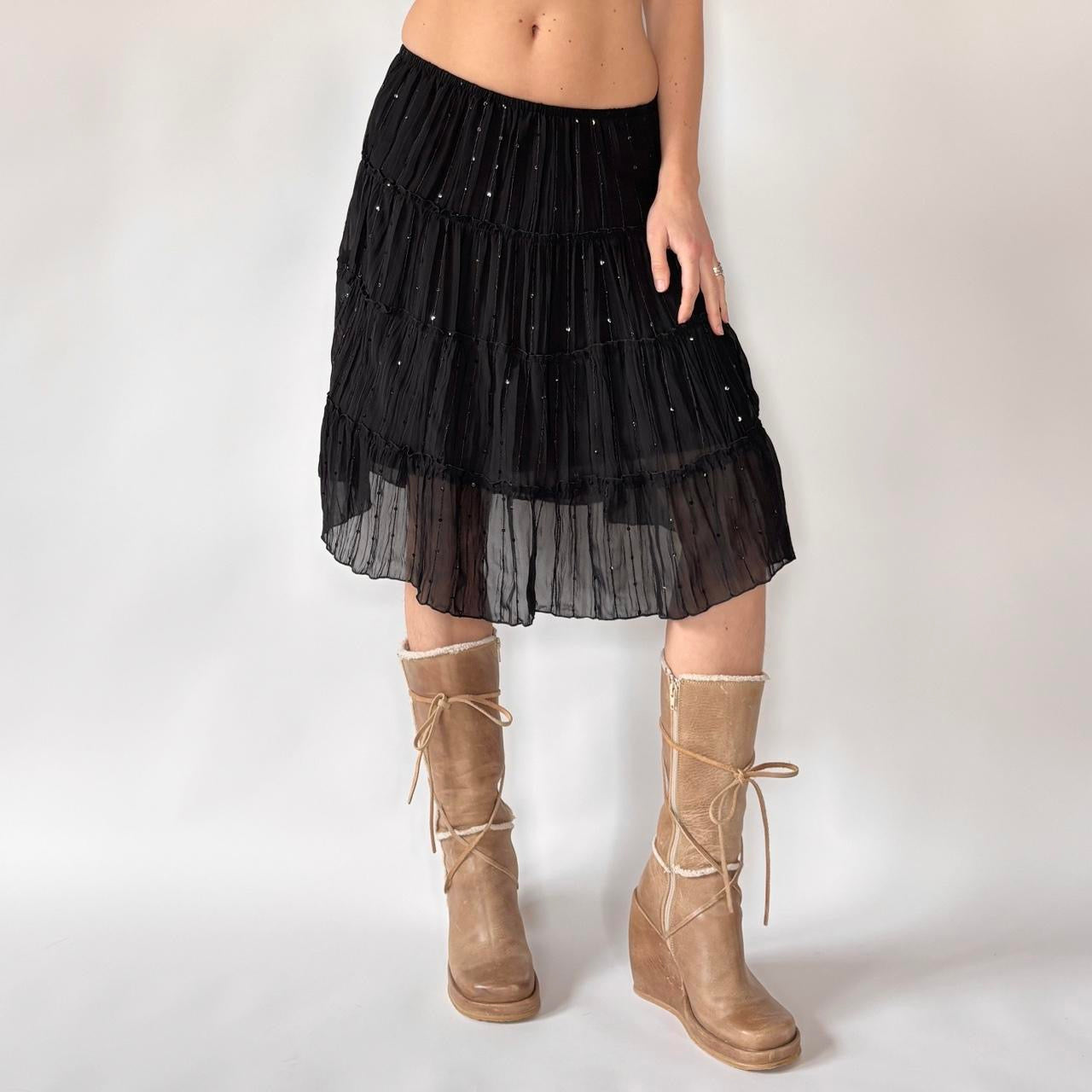 Y2K Sequin Tiered Skirt (XS)