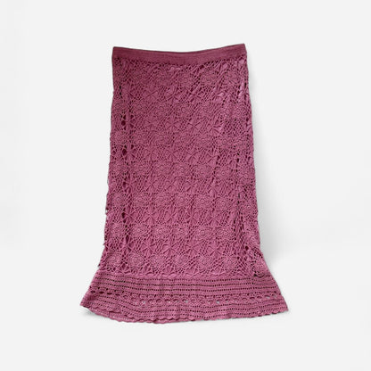 Y2K Deadstock Crochet Midi Skirt (M)