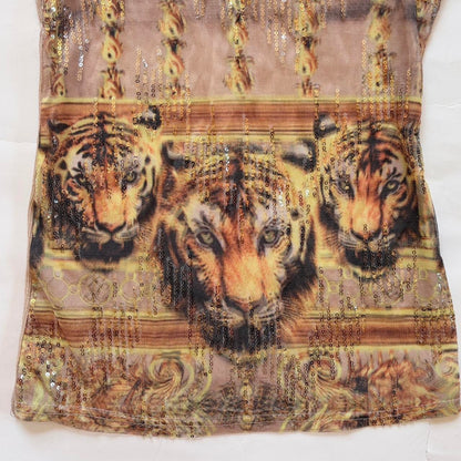Y2K Sequin Tiger Tank (XS/S)