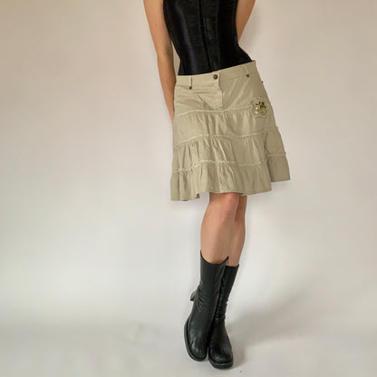 Khaki Ruffle Skirt (S)