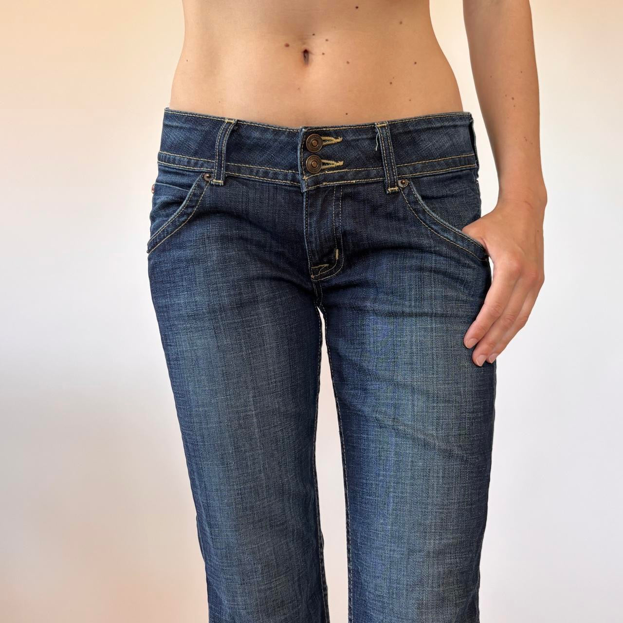 2000s Low Rise Dark Wash Jeans (S)